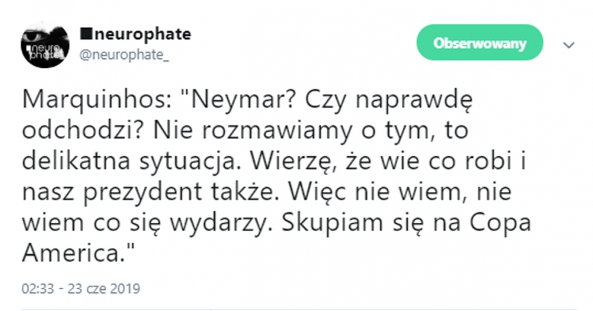 Marquinhos nt. odejścia Neymara